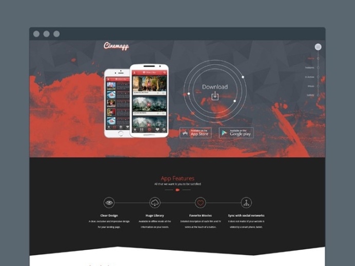 Cinemapp : Mobile App Landing Page Template