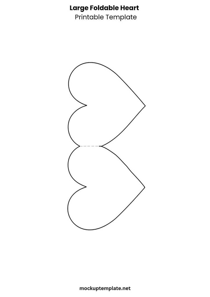 Large Foldable Heart Printable Template