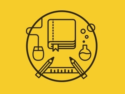 Edubadge #icon #line #black #yellow