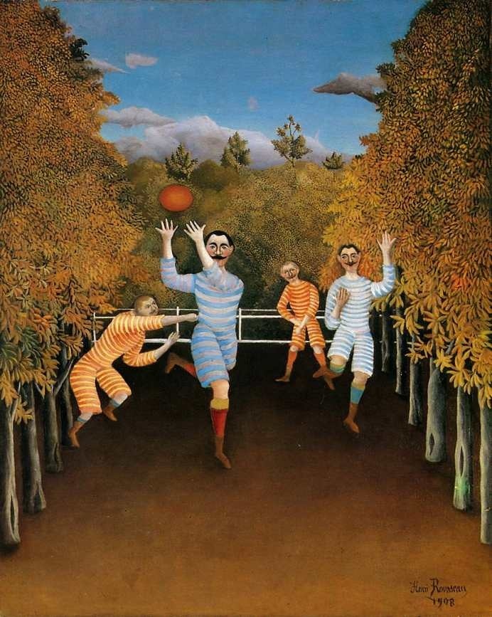 The Football Players, 1908 by Henri Rousseau #french #painting