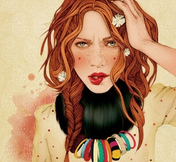 ft_eeb250393ce30e39765a6cebe3fdd783.jpg (JPEG Image, 600 × 553 pixels) #red #girl #head #illustration #watercolor