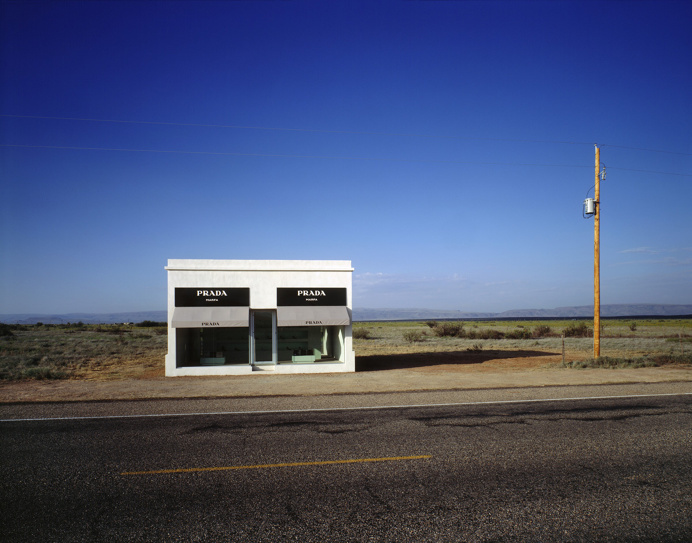 "Prada Marfa", 2005, courtesy of Art Production Fund, New York; Ballroom Marfa, Marfa; the artists, photo by James Evans
