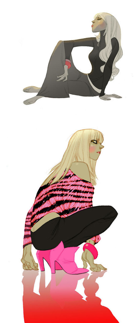 Illustrations by Annette Marnat | Inspiration Grid | Design Inspiration #stripes #illustration #girl #crouch