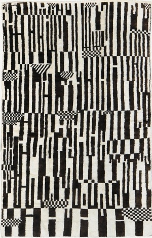 Vintage Moroccan Rug #pattern #white #black #and
