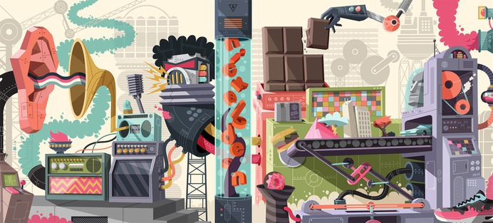 Outstanding murals by Dave Arcade - NICKELODEON WEST COAST + GARAGE MURAL