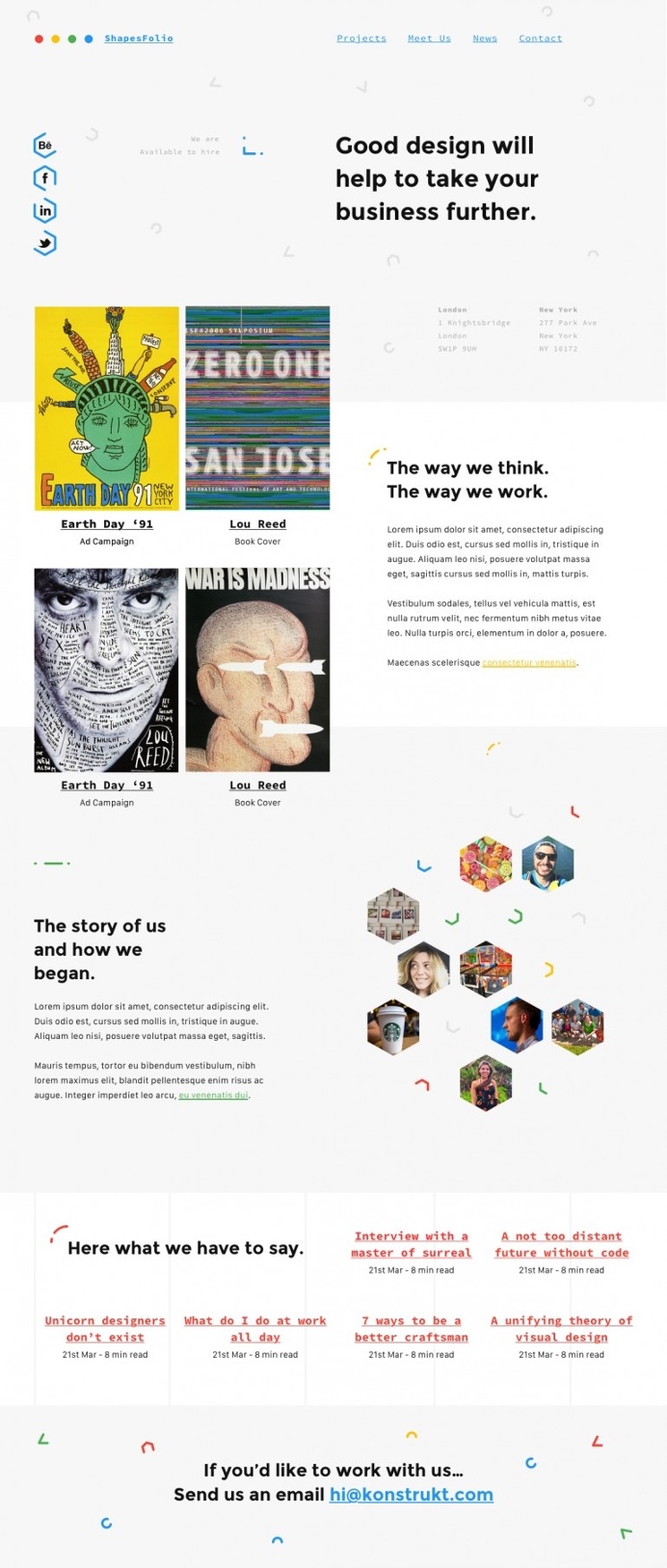 Shapes – One Page Creative Portfolio