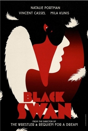 Frighteningly Beautiful Black Swan Posters Inspired By Vintage Graphic Design #swan #red #design #black #poster