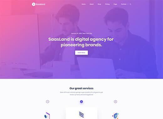SaasLand - true multi-purpose theme for startups, business, agencies and more