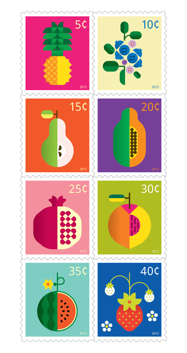 Good design makes me happy: Chris Dina Fruit Prints #fruit #colour