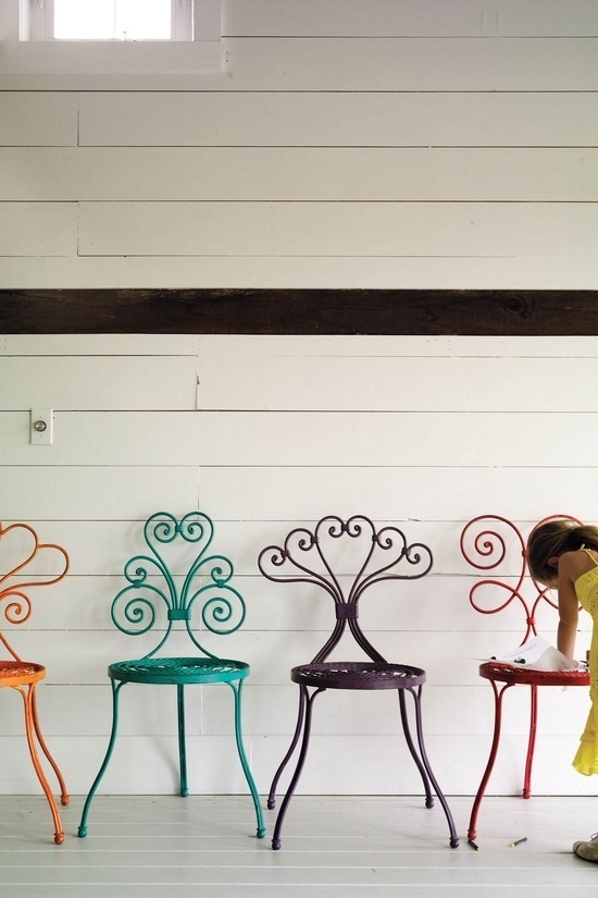lovely #chair #shapes #furniture #metal #colour