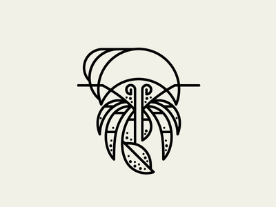 Hermit #mark #line #simple #illustration #minimal #animal