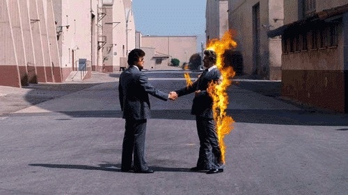 Just because I'm crazy doesn't mean I'm wrong | At work animating album covers! #pink #floyd #fire