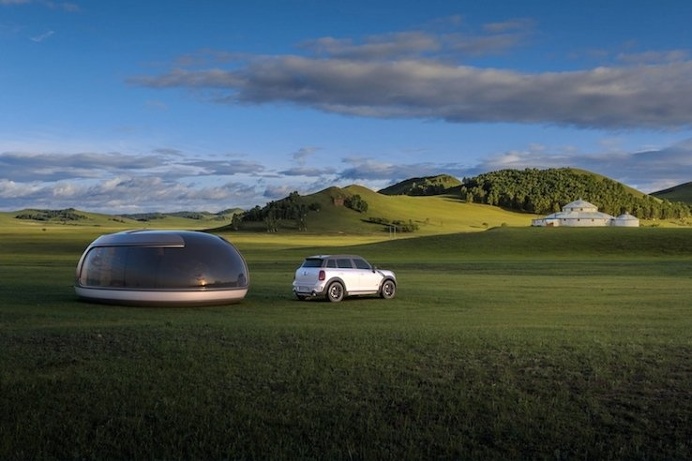Camping Pod Influenced by the Mini Cooper - IPPINKA Combining the comforts and facilities of the home with the beauty of nature is this cam