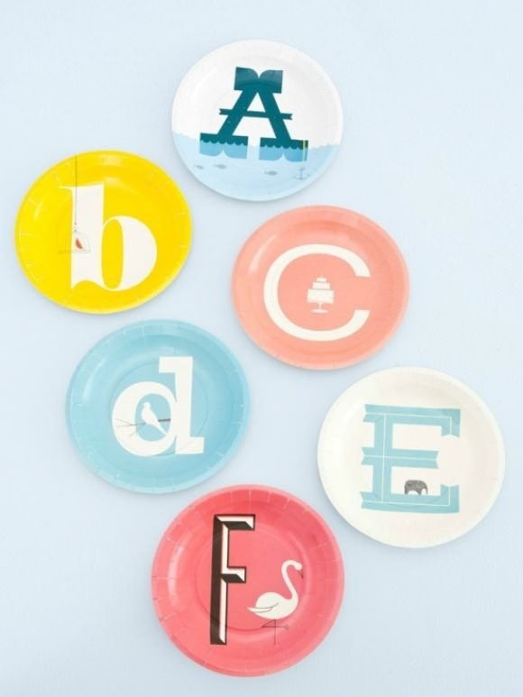 Paper Alphabet Plates for Kids from PaperMash #interior design #decoration #decor #deco
