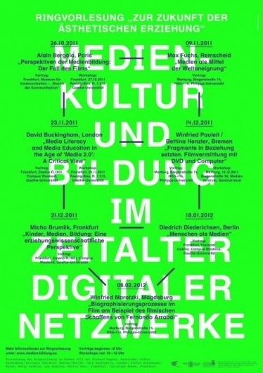 Poster – Ringvorlesung "zur Zukunft der ästhetischen Erziehung" | Alexander Lis #fluoro #poster #typography