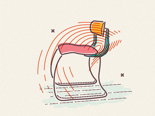 Le Chair #lines #jamesp0p #oconnell #icon #colours #james #illustration #furniture