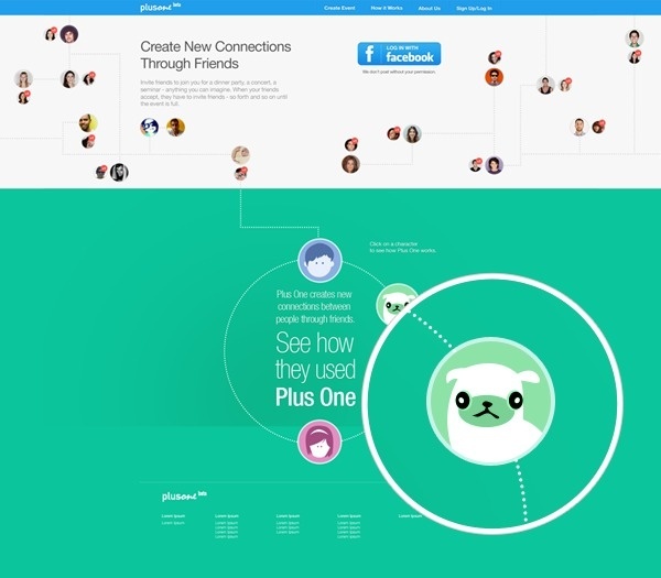 joinplusone.com - Homepage #events #connections #ux #dogs #ui #website #illustration #animals #landingpage