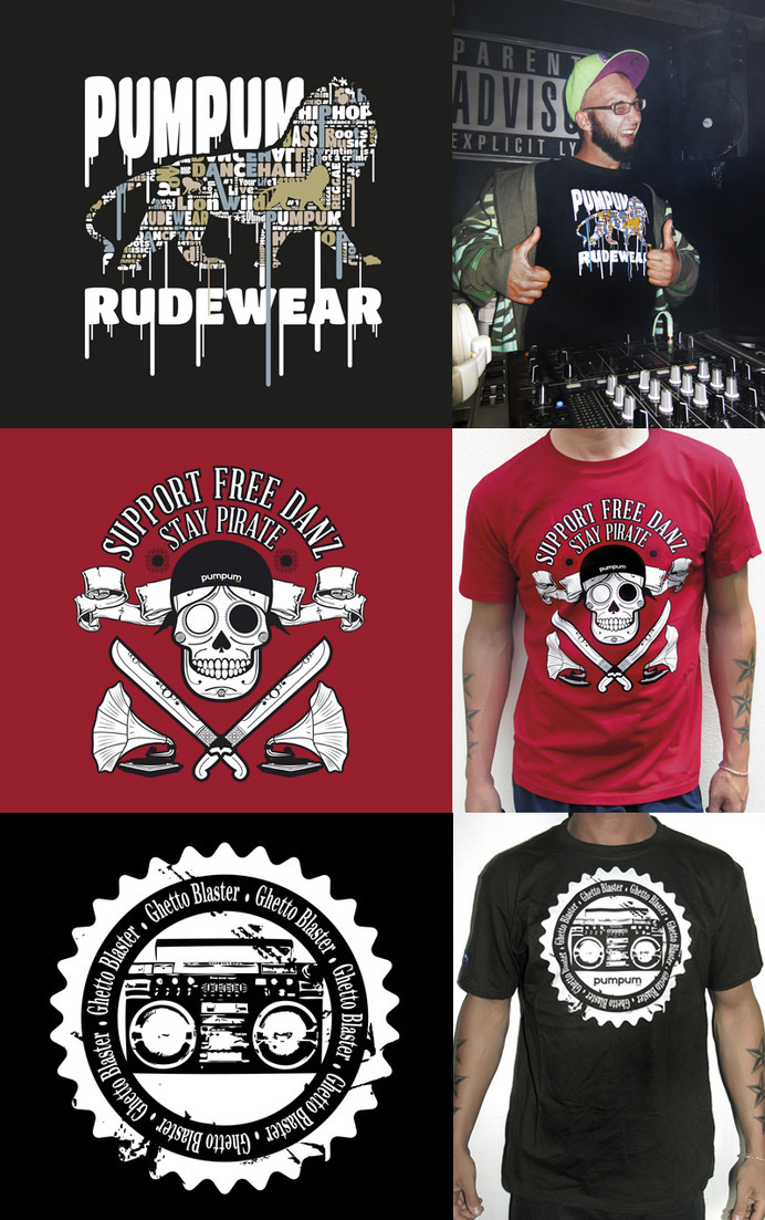 Pumpum Rudewear #clothing #illustrator #graphic #illustration #t-shirt #wear #hip-hop #street #music