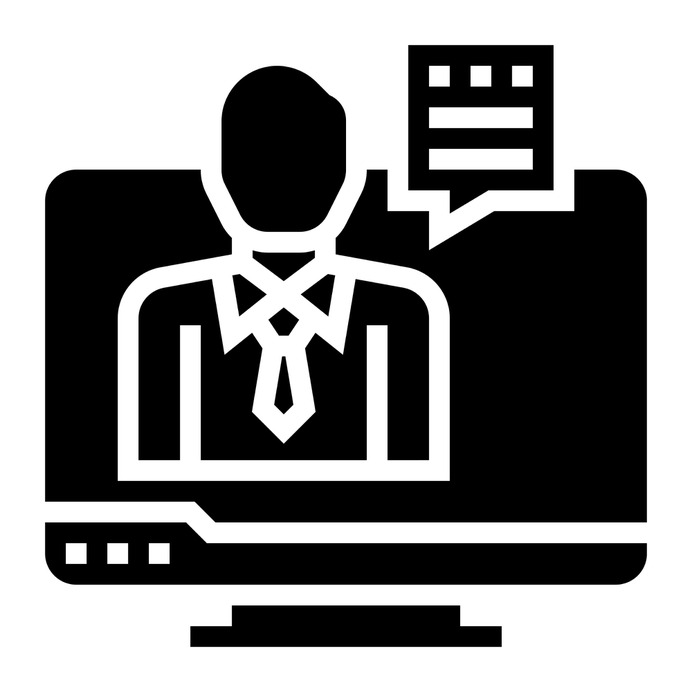 See more icon inspiration related to video, interview, human resources, video conference, reunion, electronics, conference, communications, meeting, user, social media, business, people, technology and computer on Flaticon.