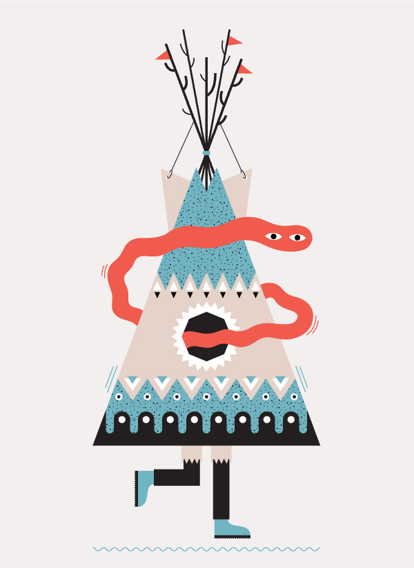 Nomad #illustration #indian #tipi #tent