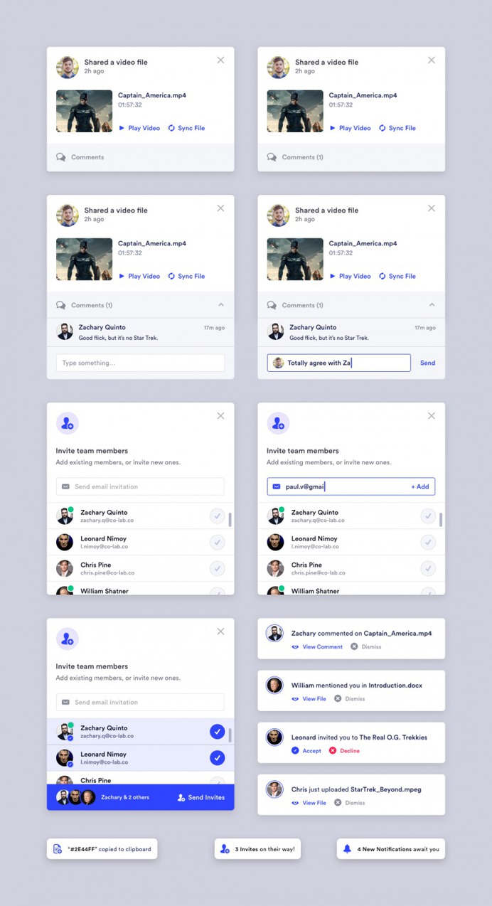 Modals, toasts, notifications