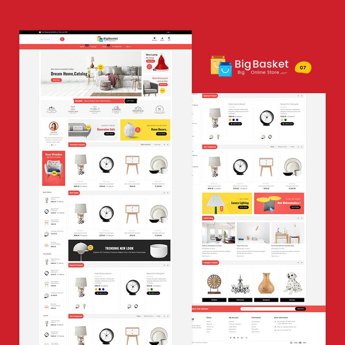 #BigBasket - #Shopify Multi-Purpose Responsive #Theme | #TemplateTrip #eCommerce #Website #Design