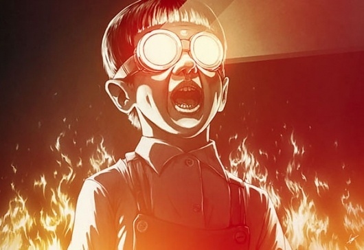 Looks like good Illustrations by Lukas Brezak #glasses #boy #light #fire