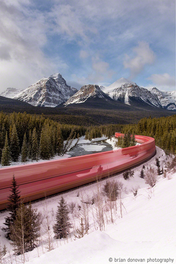 Snake on a Train: A Long Exposure Photo of a Train Roaring through the Canadian RockiesJanuary 14, 2014 #trains #long #colorado #exposure