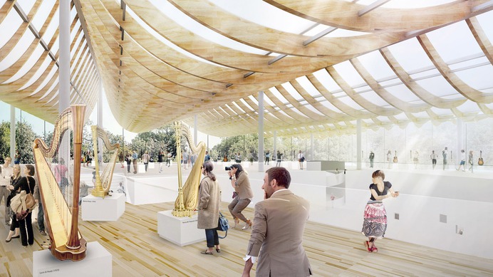 Competition Entry: Fundamental Envisions "House of Hungarian Music" for Budapest,Temporary Exhibition . Image © Fundamental