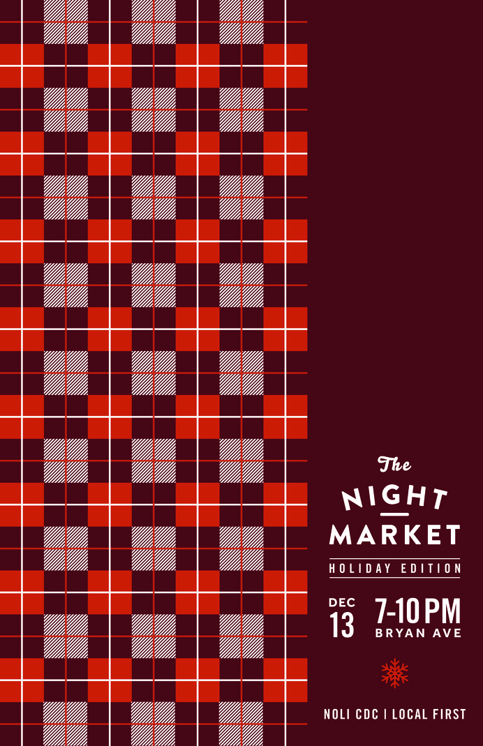 NightMarket_December #market #event #astrology #design #publicity #night #kentucky #christmas #holiday #poster #moon