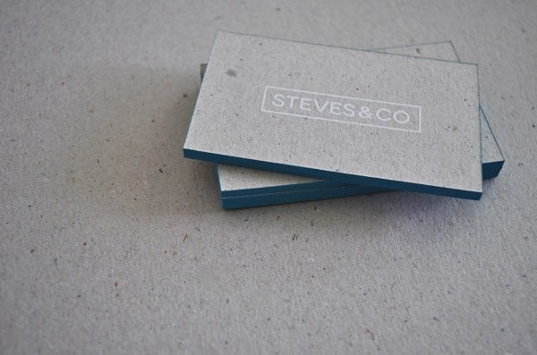 Steves&Co. Business Cards #malta #silkscreen #white #business #stevesandco #blue #recycled #cards