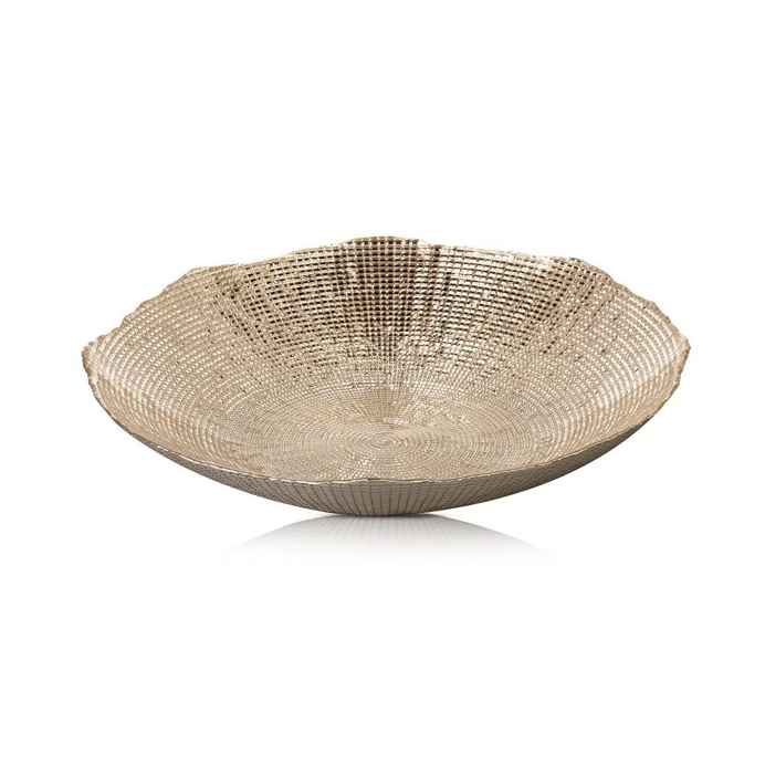 Platter Ritz Glass Gold 40cm x 8cm