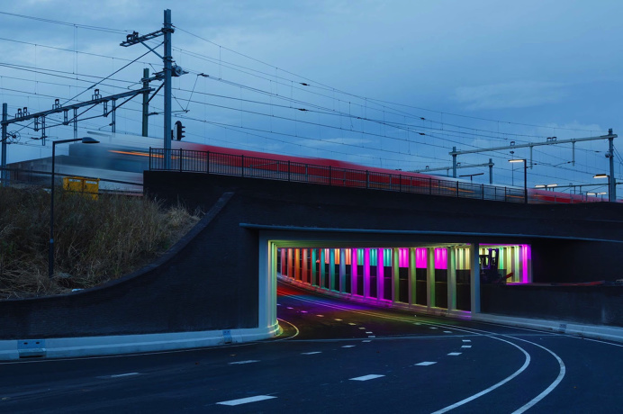 #neon #lights #tunnel #spectrum #colour #rainbow