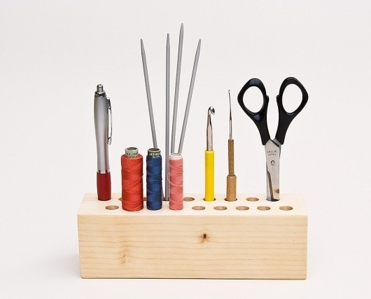 Pencil Holder Desk Organizer CRAFTING CINDY Wood by lessandmore #stationary #block #wood #desk #organise