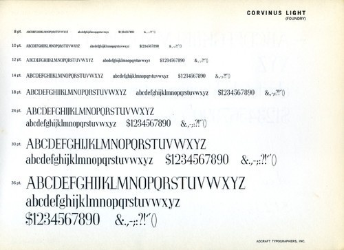 Corvinus was designed by Imre Reiner and released by Bauer in 1929. #typography