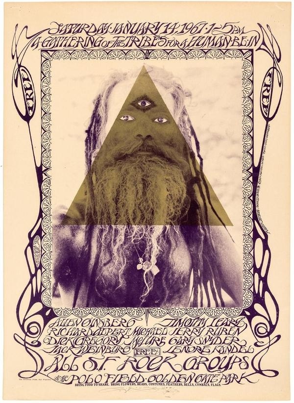 Human Be In Poster January 14, 1967 signed by Stanley Mouse Price Estimate: $1000 $1500 #in #hippy #illustration #be #poster #art #psychadelic