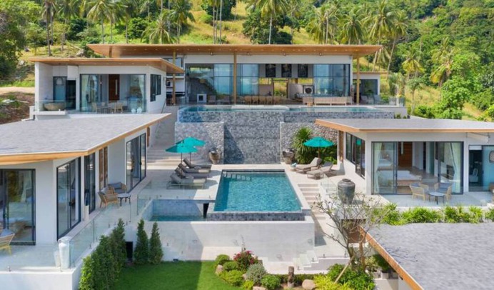 Located on a beautiful hillside this majestic 6 bedroom Koh Samui Villa is an architectural marvel complete luxury interiors, breathtaking views and top of the line furnishings, bring all these elements together and you get a truly magnificent property that will make your stay unforgettable.