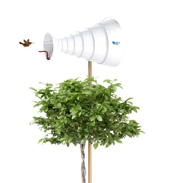 Bird's Talk is a playful interpretation of a traditional wooden nest box . #playful #a #interpretation #talk #of #is #birds