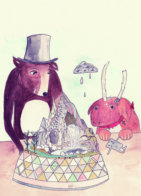 http://www.behance.net/gallery/The big plenty and the wee tubby sparsely/8447285 Das große Viel und das kleine dicke Wenig The big plenty #illustration #watercolor #childbook
