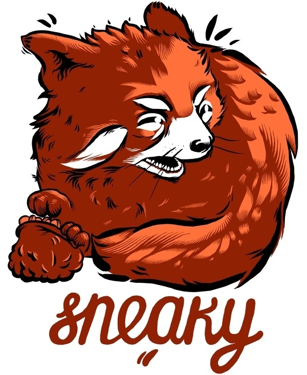 illustration on the Behance Network #sneak #red #print #panda #shirt #drawn #tee #hand