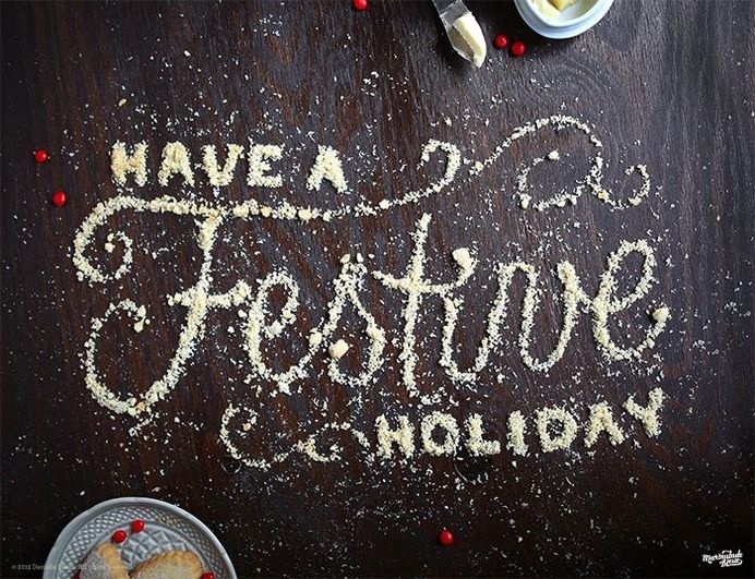 Holiday Greetings. Shortbread. Photographed by The Wonder Jam. #inspiration #type #food #typography