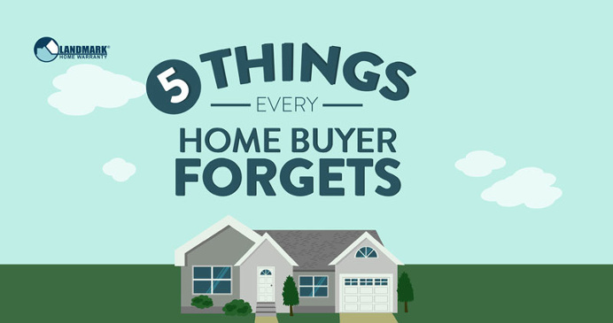 The top 5 things a home buyer forgets during the home buying process.