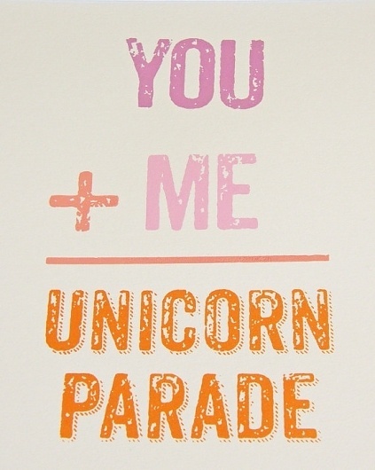 You Plus Me Equals A Unicorn Parade Screen Print by vivasweetlove #print #art