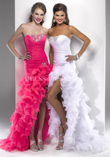 Sweet 16 Party Dresses Ruched Split Organza Homecoming Dress/ Prom Dresses By FIT P4704