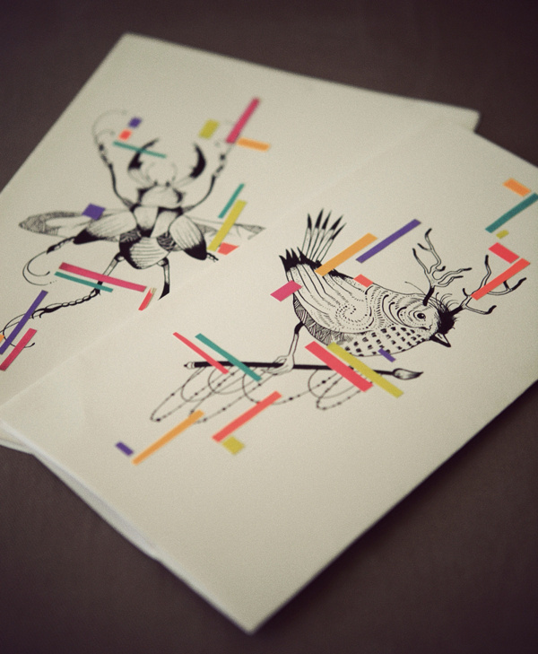 Nankin & Pantone #beeatle #color #bird #illustration #pantone #poster #collage #sketch