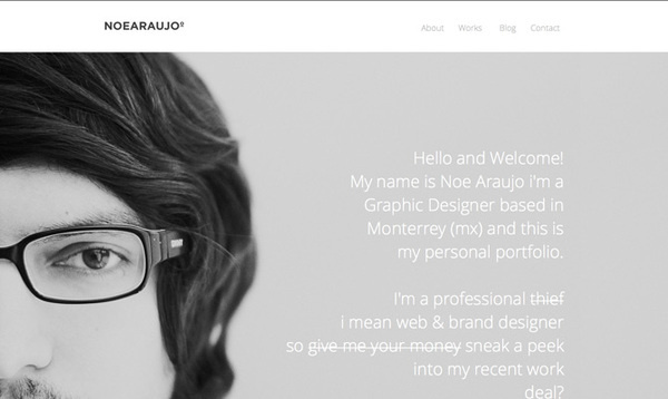 My personal portfolio www.noearaujo.com #portfolio #design #gray #web #love