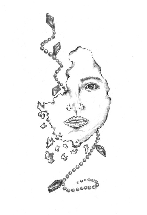 Pearls & Diamonds , Pencil on paper format A3 #illustrations #polska #victim #artis #design #poland #logo #project #illustrator #fashion #pencil #death #grey #suda #pearls #mateusz #ilustracja #vanitas #mateuszsudacom #art #drawing