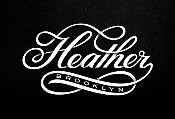 Heather_script_v2_lg #script #depth #shading #typography #grey #york #heather #bw #brooklyn #new