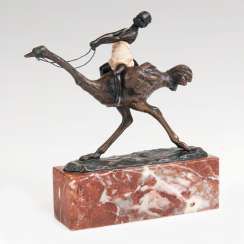 Art deco bronze figure of The ostrich ride'. Hans Keck