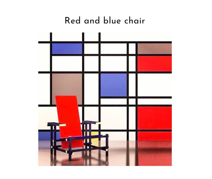 Mondrian Bento Box by Yum Tang- Red and blue chair